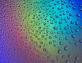 Water drops with reflection of the rainbow Royalty Free Stock Photo