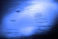 Water Drops and Ripples in Pond During Storm Royalty Free Stock Photo