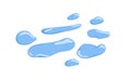 Water drops set. Clean blue waterdrops. Pure fresh liquid droplets. Clear aqua blobs splashes, bubbles of different