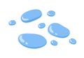 Water drops set. Clean fresh liquid droplets. Pure aqua blobs, bubbles. Clear wet fluid elements. Blue dewdrops Royalty Free Stock Photo