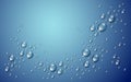 Water drops in shower or pool, condensate or rain droplets realistic transparent vector illustration, easy to put over any