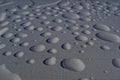 Raindrops on White Plastic Surface, Close-Up Abstract Background Royalty Free Stock Photo