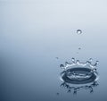 Water Drops Splash, Blue Background Royalty Free Stock Photo