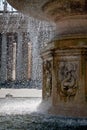 Water drops in a splash running from fountain in Vatican Royalty Free Stock Photo