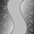 Water drops on transparent background. FGray pattern with water bubbles. Vector Illustration. Ecological environment background wi Royalty Free Stock Photo