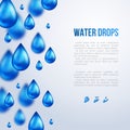 Water Drops. Vector illustration. Rainy day.