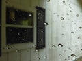 Water drops on vehicle window
