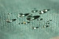 Water drops on waterproof textile material