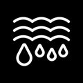 Water drops and waves icon. Falling drops Vector Illustration. thaw isolated on black.