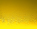 Water drops on the wet glass. Abstract background. Yellow color Royalty Free Stock Photo