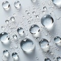 Water drops on white background. 3d rendering. Computer digital drawing.