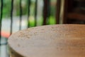 Water drops on wooden surface table - droplets of raindrop. background Royalty Free Stock Photo