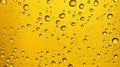 water drops yellow background Royalty Free Stock Photo