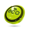 Water on eco button Royalty Free Stock Photo