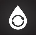 Water ecology icon on black background for graphic and web design, Modern simple vector sign. Internet concept. Trendy symbol for Royalty Free Stock Photo