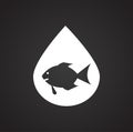 Water ecology icon on black background for graphic and web design, Modern simple vector sign. Internet concept. Trendy symbol for Royalty Free Stock Photo