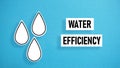 Water efficiency is shown using the text and picture of drops Royalty Free Stock Photo