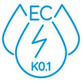 Water Electrical Conductivity EC k0.1 calibration. Liquid drop outline pictogram