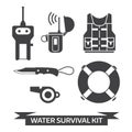 Water Emergency Surival Kit Icons