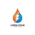 water energy and lightning thunder power energy logo icon template Royalty Free Stock Photo