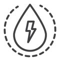 Water energy line icon