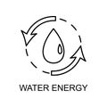 water energy outline icon. Element of enviroment protection icon with name for mobile concept and web apps. Thin line water energy Royalty Free Stock Photo