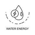 water energy outline icon. Element of enviroment protection icon with name for mobile concept and web apps. Thin line water energy Royalty Free Stock Photo