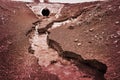 Water erosion by water flow in a chanel or ditch Royalty Free Stock Photo