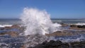 Water erupting from Thor`s Well - a natural blow hole at Oregon coast near Yachats Royalty Free Stock Photo