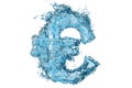 Water euro symbol, 3D rendering