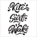 Water extreme sport lettering set Royalty Free Stock Photo