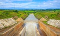 Water fall down over the dam Royalty Free Stock Photo