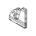 water falling from drainage pipe isometric icon vector illustration Royalty Free Stock Photo