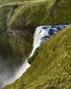 Water falling over the edge - Skogafoss, Iceland Royalty Free Stock Photo