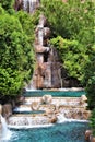 Water Falls with Green Vegetation Royalty Free Stock Photo