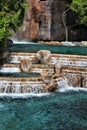 Water Falls with Green Vegetation Royalty Free Stock Photo