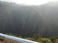 Water falls from height. Scarcity of water due to scanty rain Royalty Free Stock Photo