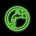 water faucet children safe prohibition sign neon glow icon illustration