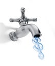 Water faucet with dollar shaped water drop