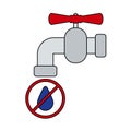 Water Faucet With Dropping Water Icon