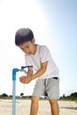 Water faucet on dry land Royalty Free Stock Photo