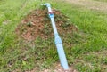 Water faucet on the ground. Royalty Free Stock Photo