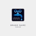 water faucet logo icon template design for brand or company and other