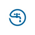 Water faucet plumbing logo design template Royalty Free Stock Photo