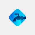 Water fauchet, plumbing logo Ideas. Inspiration logo design. Template Vector Illustration. Isolated On White Background Royalty Free Stock Photo