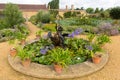 Water feature and gardens Barrington Court near Ilminster Somerset England uk with gardens in summer sunshine Royalty Free Stock Photo