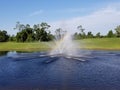 Rainbow water fountain Royalty Free Stock Photo