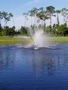 Rainbow water fountain Royalty Free Stock Photo