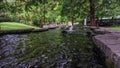 The water feature in Jubilee Park in Canary Wharf, London Royalty Free Stock Photo