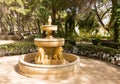 Water feature statue in gardens Reina Sofia Park Guardamar del Segura Costa Blanca Spain